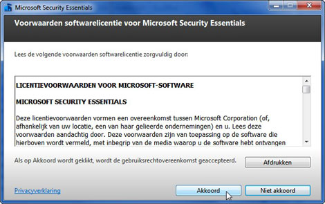 licentievoorwaarden gratis antivirus software Microsoft
