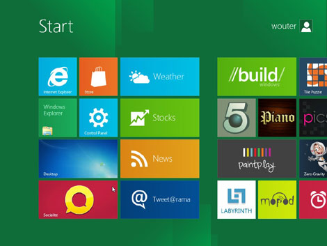 het nieuwe bureaublad Start van Windows 8
