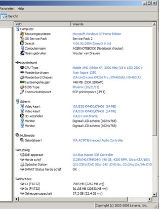 systeem overzicht pc games
