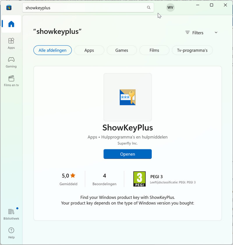 met de app ShowKeyPlus vind je de productsleutel van jouw Windows