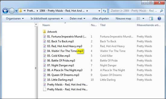 mp3-bestanden bekijken in Windows Verkenner